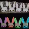 Party Masks Carnival El Wire Bunny Masque Masquerade LED Night Club Rabbit Masques Carnival Birthday Wedding Face Mask T9I002437