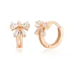 Stud mignon Bowknot Zircon CZ petites boucles d'oreilles Huggie Hoop pour femmes filles bébé enfant enfant en laiton couleur or anti-allergique bijoux Aretes 230829