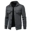 Suéteres masculinos de malha suéter jaqueta quente e mais grosso no inverno manga comprida cardigan lã lapela workwear exterior 230830