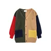 Pullover Children S tröja 23 Fall Winter BC Girls Cartoon Color Block Cardigan Boys V Neck In Stock 230829