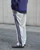 Men's Pants style Purple Stripe Needles Sweatpants Men Women White Embroidered Butterfly Awge Drawstring Track 230830