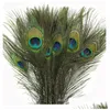 Articles de nouveauté Matériaux décoratifs élégants Véritable plume de paon naturelle Plumes magnifiques environ 25 à 30 cm Livraison directe Maison Jardin Oto3K