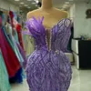 EBI Arabisch Aso Lavender Mermaid Prom jurk Kristallen Veeravond formeel feest tweede receptie verjaardag verlovingsjurken jurken jurken robe de soiree zj es