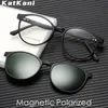 Модные солнцезащитные очки рамы Katkani Ultra Light Magnetic Polarized Sunglasses Ретро круглые модные оптические рецептурные очки Рамки мужчин и женщин TJ2159 230830