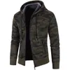 Herrtröjor män termiska höstvinterfleeced kamouflage tröja man zipper camo casual 230830