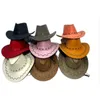 Szerokie brzegowe czapki wiadra Western Cowboy Travel Caps for Women Men's zamszowe vintage mężczyzn z Cowgirl Jazz Cap 230830