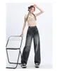 Damenjeans 2023 Muster Mode Frauen elastische Taille Y2K breites Bein lose lässige Denim-Cargohose koreanische Version lange Hose Flut