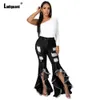 Damesjeans Ladiguard Plus Size 3xl Dames Boot Cut Demin Broek Meisjes Street chic Sexy Flare Jeans Afrikaanse stijl Mode Versnipperde broek 230829