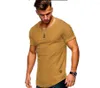T-shirt da uomo 2023 Camicia di cotone estiva da uomo T-shirt a maniche corte con foro moda Solid Spring O Neck Top Maglietta casual