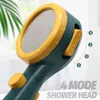 バスルームシャワーヘッドヘッドインテリジェント温度ディスプレイLED 4つのモード調整可能な高圧貯蓄噴霧噴霧装置アクセサリー230829