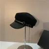 القناعون اليابانيين بو الربط الصوف Cap للسيدات وسبائك الشتاء القبعة العسكرية قبعة Spaper Boy Retro Fashion Tide