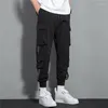 Men's Pants Hip Hop Joggers Cargo Men Harem Multi-Pocket Ribbons Man Sweatpants Streetwear Casual Mens Techwear