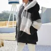 Giacche in pelliccia da donna per donna 2023 cappotto sintetico autunno e inverno cappotti con cappuccio multicolori in peluche allentati promozione