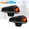 FodSports BT-S2 Pro Interfono impermeabile 1000M Moto Bluetooth Casco Auricolare Interfono moto Intercomunicador con radio FM Q230830