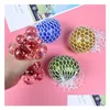 Dekompressionsspielzeug Squishy 5,0 cm farbige Perlen Mesh Squish Traubenball Zappeln Anti-Entlüftungsbälle Squeeze Angst Reliever Drop Lieferung T DHPGM