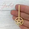 Charms 5pcs/Lot Stainless Steel Mirror Polish Five Pointed Star Small Pendant With Circle DIY Necklace Jewelry Accessories