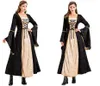 Elegant Theme Costume for Drama Stage European and American Retro Style Medieval Dress with Tie Waist and Luxurious Gold Diamond Design