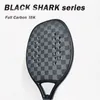 Tennisrackets Hoowan Blackshark Racket Strand Carbon 3K 12K 18K Professioneel Effen Zwart Ruw Oppervlak Zachte EVA Kern 230829