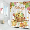 Shower Curtains Green Plants Flowers Shower Curtain Tropical Cactus Bamboo Leaves Autumn Butterfly Sunflower Bath Curtains Fabric Bathroom Decor R230830