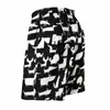 Men's Shorts Gym White Animal Silhouette Cute Beach Trunks Dogs Print Man Comfortable Sportswear Trendy Plus Size