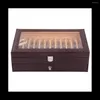 Slots Houten Pen Display Opbergdoos Luxe 2 Layer PU Case Vulpen-Collector Sieraden Organizer Koffie