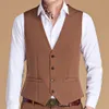 Gilet da uomo Gilet da uomo Moda Casual Tinta unita di alta qualità Monopetto Slim Gilet da lavoro di grandi dimensioni 230829