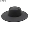 Ampla borda chapéus balde clássico estilo britânico 95cm grande fedora chapéu para mulheres moda outono inverno sentiu igreja vestido de casamento jazz boné 230829