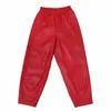 Pantaloni da donna Harun Primavera Autunno Rosso Vera pelle Elastico in vita alla caviglia Pelle di pecora Pendolarismo Casual