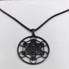 Pendentif Colliers Yoga Bouddhisme hindou Fleur de vie Collier en acier inoxydable Femmes / Hommes Géométrie sacrée Bijoux Collares N620S01