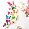 Väggklistermärken 12pcslot 3D dubbelskikt dekorativ fjäril för sovrumsfest gardin falsk blommor hantverk dekor pvc fjärilar med stift 230829