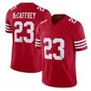 Jersey #23 Christian McCaffrey #97 Nick Bosa #85 George Kittle #54 Fred Warner Scarlet White Vapor F.U.S.E. Begränsad fotboll