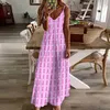 캐주얼 드레스 가벼운 민소매 드레스 파티 여자 의류 여름에 진한 핑크 리본 2023