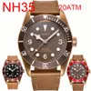 Montres-bracelets Corgeut NH35A Miyota Sport 20ATM Montre militaire PVD Café Bronze Boîtier Verre Saphir Lumineux Fermoir Déployant Deepwaterproof 230829