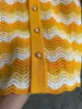 Erkek Kazak Y2K Sarı Kazablanka Sweaters Erkekler için Dalga Deseni Hollow Out Örgü T-Shirt 230830