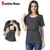 Casual Dresses Summer Striped Maternity Short Sleeved T Shirt Round Neck Cotton Lactation Dress Tee For Women Women's