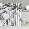 Shower Curtains Color Hand Drawn Pattern Shower Curtains Abstract Plant Leaves Bathroom Bath Curtain Waterproof Fabric Home Bathtub Decor Screen R230830