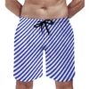 Men's Shorts Vintage Striped Print Board Summer Black White Stripes Casual Beach Short Pants Sports Fitness Design Swim Trunks