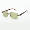 New Cool sunglasses 3524031 with XL diamond and natural original wooden legs 57 mm cut lens