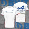 fw23 Mens T-Shirts 2023 Summer White Formula 1 Alpine F1 Racing Team Mens Outdoor Sports Short Sleeve T-Shirt. High Quality Clothing