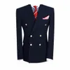 Mens Suits Blazers Navy Blue Terno Costume Blazer Coat Pants Two Piece Suiits Double Breasted Peaked Lapel Slim Fit Wedding Hombres 230829