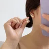 Moda orelha studs feminino designer chique pérola brinco em relevo com caixa letras simétricas t designer jóias orecchini luxe M-5