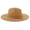 넓은 가슴 모자 버킷 스웨이드 스웨이드 모자 95cm Fedora 남자 여자 가을 겨울 펠트 재즈 클래식 교회 Chapeau Sombero Mujer 230829