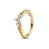 925 Sterling Zilveren Ringen Voor Vrouwen Originele Kroon Hart Wishbone Engagement Wedding Rose Gold Crystal Ring Luxe Sieraden