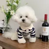 Abbigliamento per cani Forniture per abbigliamento per animali domestici Camicia a righe Comodo pullover primavera/estate Vestiti per cuccioli Schnauzer Yorkshire