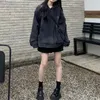 Erkek Hoodies Sweatshirts Denim kapüşonlu sweatshirt Kadınlar Yüksek Sokak Hip Hop Uzun Kollu Kız Üstleri Kore Moda Sokak Giyim Kats K Pop Giyim 230829