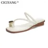 Тапочки Ciciyang Women Flip Flops 2023 Летние туфли девочки с низким каблуком сандалии отдых.