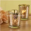 Candle Holders Aromatherapy Candlestick Plating Starry Holder Romantic Colored Glass Cup Home Desktop Ornament Supplies Drop Delivery Ot4E6