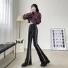 Женские джинсы Y2K Color Contrast Jean Pants Женская корейская мода высокая талия Demin Flare Brouser Girl Gothic Grunge Slim Fit Outwear Bottom 230829