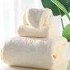 Towel Bath Wipe Hair Cap Three-piece Set Soft Skin-friendly Absorbent Stylish Solid Color Sauna