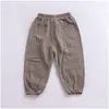 Pantaloni Estate Tinta unita Lino Pieghettato Bambini Pantaloni alla caviglia Per neonati Pantaloni Harem Bambini Bambino 0347 Consegna goccia Maternità Dheio